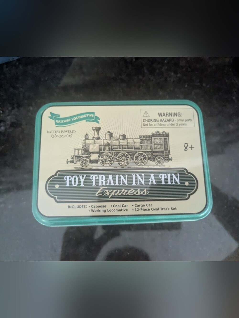 Toy Train In A Tin Express Battery Operated  Track Locomotive New in Plastic Oh - Picture 2 of 3